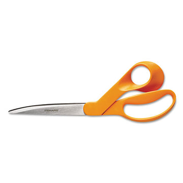 Fiskars® Home And Office Scissors, 9" Long, 4.5" Cut Length, Orange Offset Handle freeshipping - TVN Wholesale